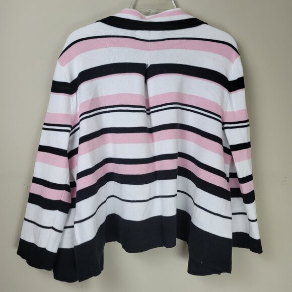 Kasper Women's XL Open Front Striped Blazer Cardigan Sweater - Picture 4 of 8